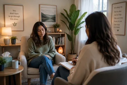 A therapist offering reassurance during a personal conversation